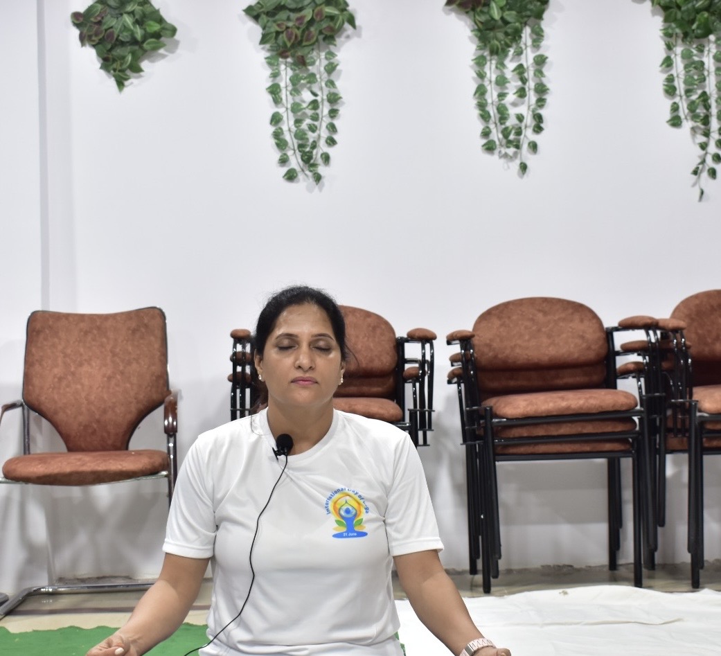 Sri Devi practicing Mindful Hatha. Sri Devi Hatha Yoga